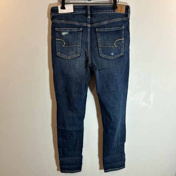AMERICAN EAGLE Sz 14S High Rise Exposed Button Fly Distressed Jeans NEW - Picture 6 of 12